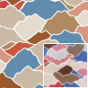 Printed Faux Shearling MONTAGNE Linen / Blue